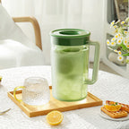 Water Pitcher with Lid, 2 L Plastic Pitcher for Tea & Juice Water, Hot/Cold Water Jug, Tea Pitcher, Juice Pitcher, 13.5 x 7.2 x 4.7 Inch Z-7-Green