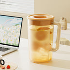 Water Pitcher with Lid, 2 L Plastic Pitcher for Tea & Juice Water, Hot/Cold Water Jug, Tea Pitcher, Juice Pitcher, 13.5 x 7.2 x 4.7 Inch Z-7-Orange