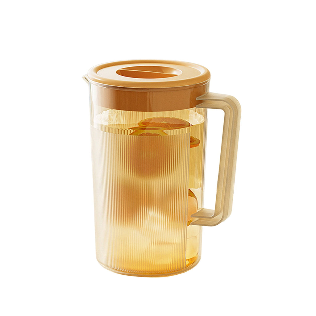 Water Pitcher with Lid, 2 L Plastic Pitcher for Tea & Juice Water, Hot/Cold Water Jug, Tea Pitcher, Juice Pitcher, 13.5 x 7.2 x 4.7 Inch Z-7-Orange