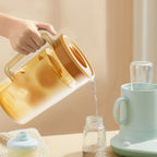 Water Pitcher with Lid, 2 L Plastic Pitcher for Tea & Juice Water, Hot/Cold Water Jug, Tea Pitcher, Juice Pitcher, 13.5 x 7.2 x 4.7 Inch Z-7-Orange