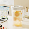 Water Pitcher with Lid, 2 L Plastic Pitcher for Tea & Juice Water, Hot/Cold Water Jug, Tea Pitcher, Juice Pitcher, 13.5 x 7.2 x 4.7 Inch Z-7-White