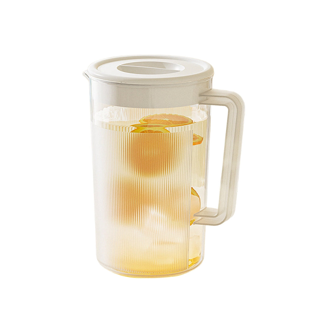 Water Pitcher with Lid, 2 L Plastic Pitcher for Tea & Juice Water, Hot/Cold Water Jug, Tea Pitcher, Juice Pitcher, 13.5 x 7.2 x 4.7 Inch Z-7-White
