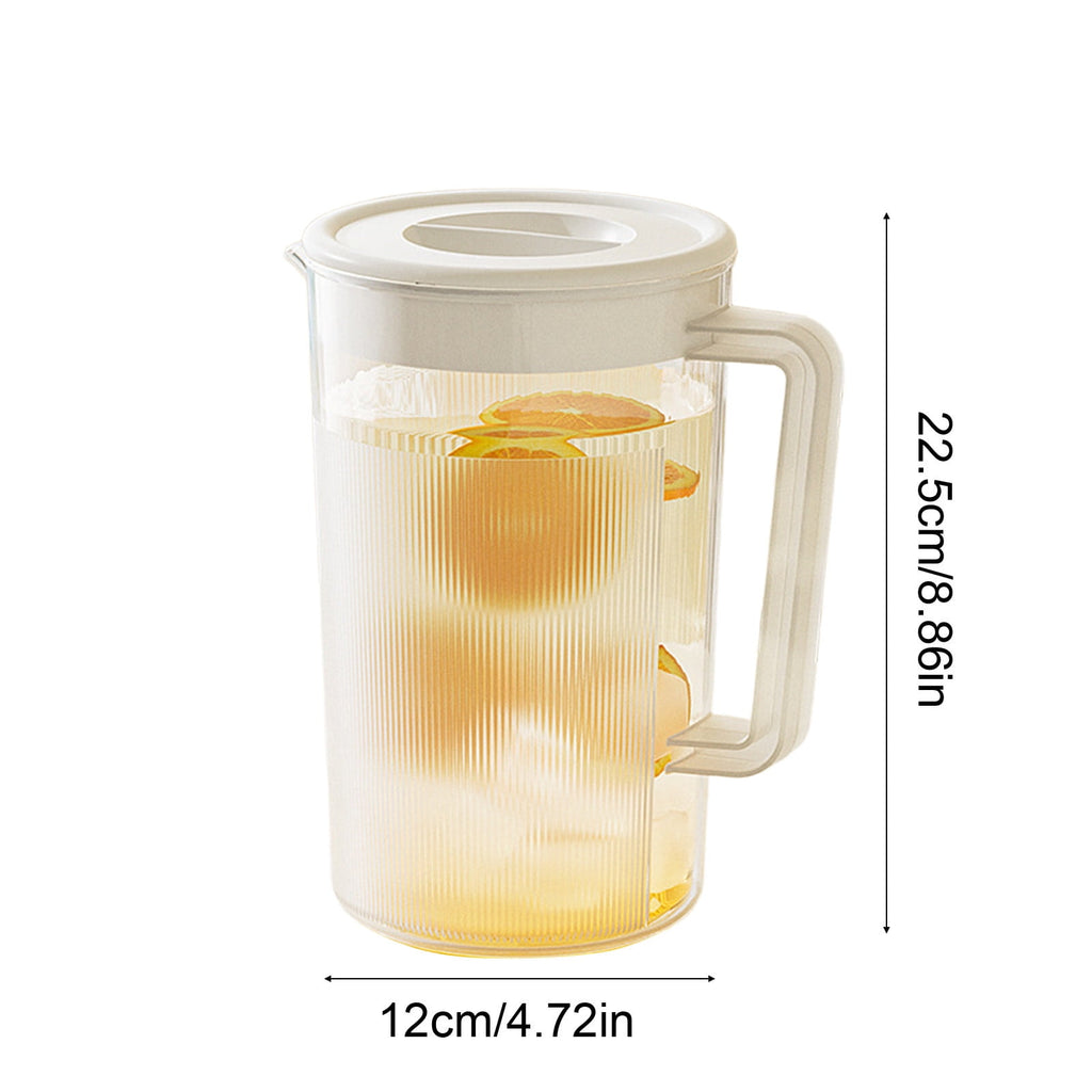Water Pitcher with Lid, 2 L Plastic Pitcher for Tea & Juice Water, Hot/Cold Water Jug, Tea Pitcher, Juice Pitcher, 13.5 x 7.2 x 4.7 Inch Z-7-White