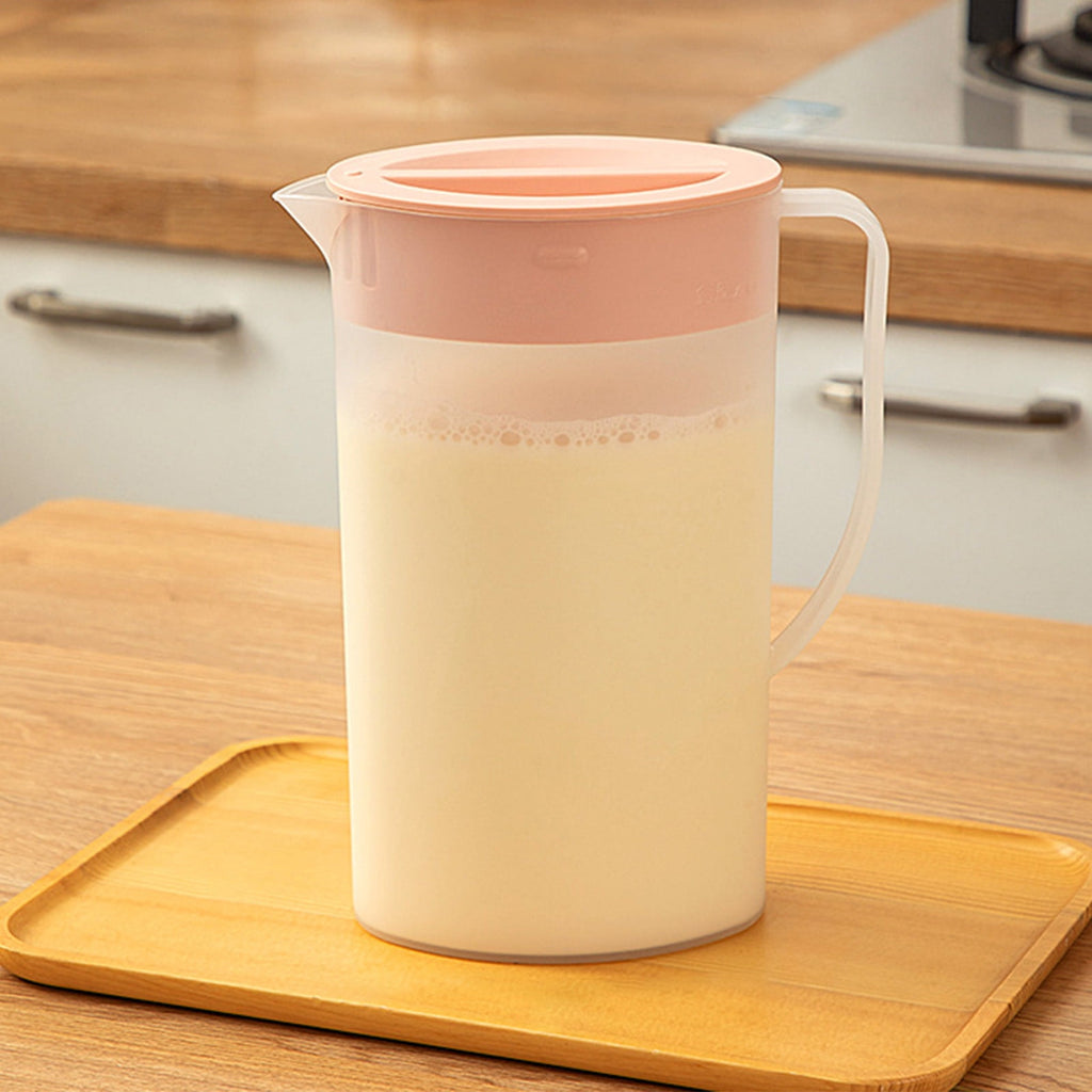Water Pitcher with Lid, 2 L Plastic Pitcher for Tea & Juice Water, Hot/Cold Water Jug, Tea Pitcher, Juice Pitcher, 13.5 x 7.2 x 4.7 Inch Z-8-Pink
