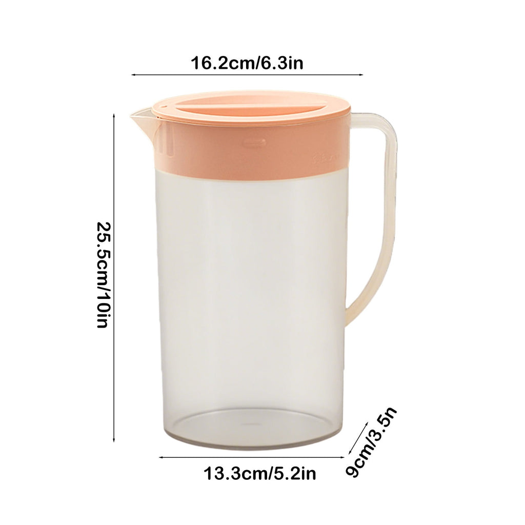 Water Pitcher with Lid, 2 L Plastic Pitcher for Tea & Juice Water, Hot/Cold Water Jug, Tea Pitcher, Juice Pitcher, 13.5 x 7.2 x 4.7 Inch Z-8-Pink