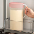 Water Pitcher with Lid, 2 L Plastic Pitcher for Tea & Juice Water, Hot/Cold Water Jug, Tea Pitcher, Juice Pitcher, 13.5 x 7.2 x 4.7 Inch Z-8-Pink