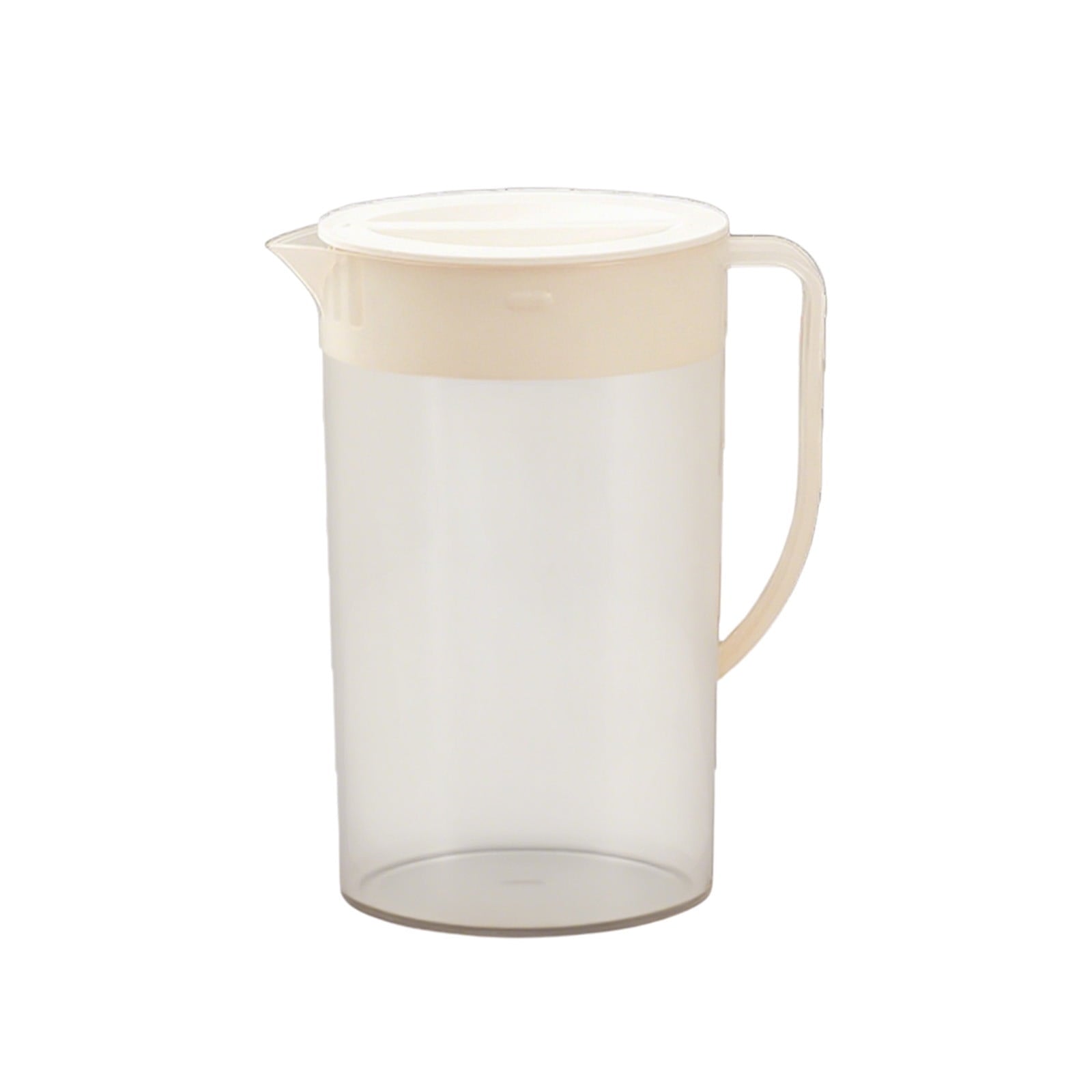 Water Pitcher with Lid, 2 L Plastic Pitcher for Tea & Juice Water, Hot/Cold Water Jug, Tea Pitcher, Juice Pitcher, 13.5 x 7.2 x 4.7 Inch Z-8-White