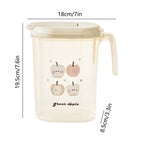 Water Pitcher with Lid, 2 L Plastic Pitcher for Tea & Juice Water, Hot/Cold Water Jug, Tea Pitcher, Juice Pitcher, 13.5 x 7.2 x 4.7 Inch Z-9-Beige