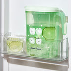 Water Pitcher with Lid, 2 L Plastic Pitcher for Tea & Juice Water, Hot/Cold Water Jug, Tea Pitcher, Juice Pitcher, 13.5 x 7.2 x 4.7 Inch Z-9-Green