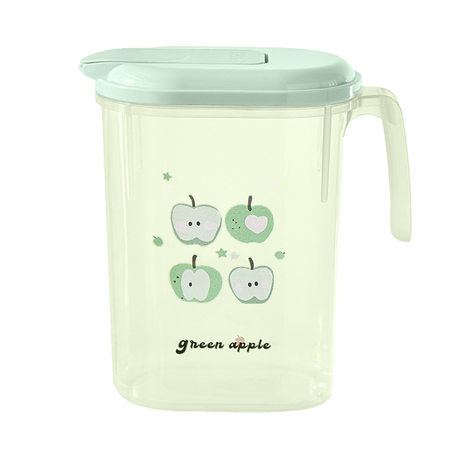Water Pitcher with Lid, 2 L Plastic Pitcher for Tea & Juice Water, Hot/Cold Water Jug, Tea Pitcher, Juice Pitcher, 13.5 x 7.2 x 4.7 Inch Z-9-Green
