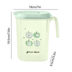 Water Pitcher with Lid, 2 L Plastic Pitcher for Tea & Juice Water, Hot/Cold Water Jug, Tea Pitcher, Juice Pitcher, 13.5 x 7.2 x 4.7 Inch Z-9-Green