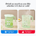 Water Pitcher with Lid, 2 L Plastic Pitcher for Tea & Juice Water, Hot/Cold Water Jug, Tea Pitcher, Juice Pitcher, 13.5 x 7.2 x 4.7 Inch Z-9-Green