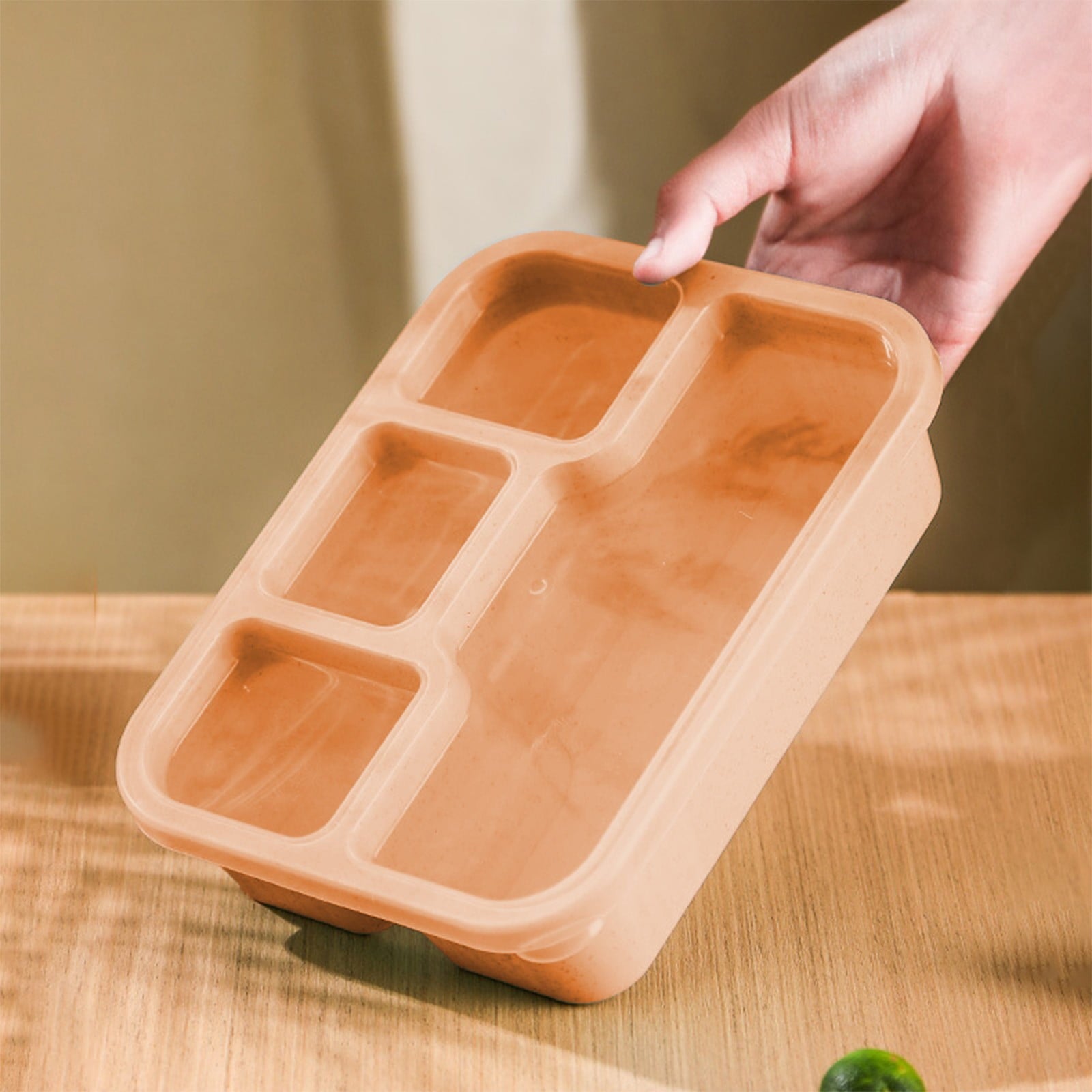 Xuniizn Bento Box Adult Lunch Box, Containers for Adults Men Women, Lunchable Food Container with Utensils, Sauce Jar, Muffin Liners, Microwave & Dishwasher Safe Beige