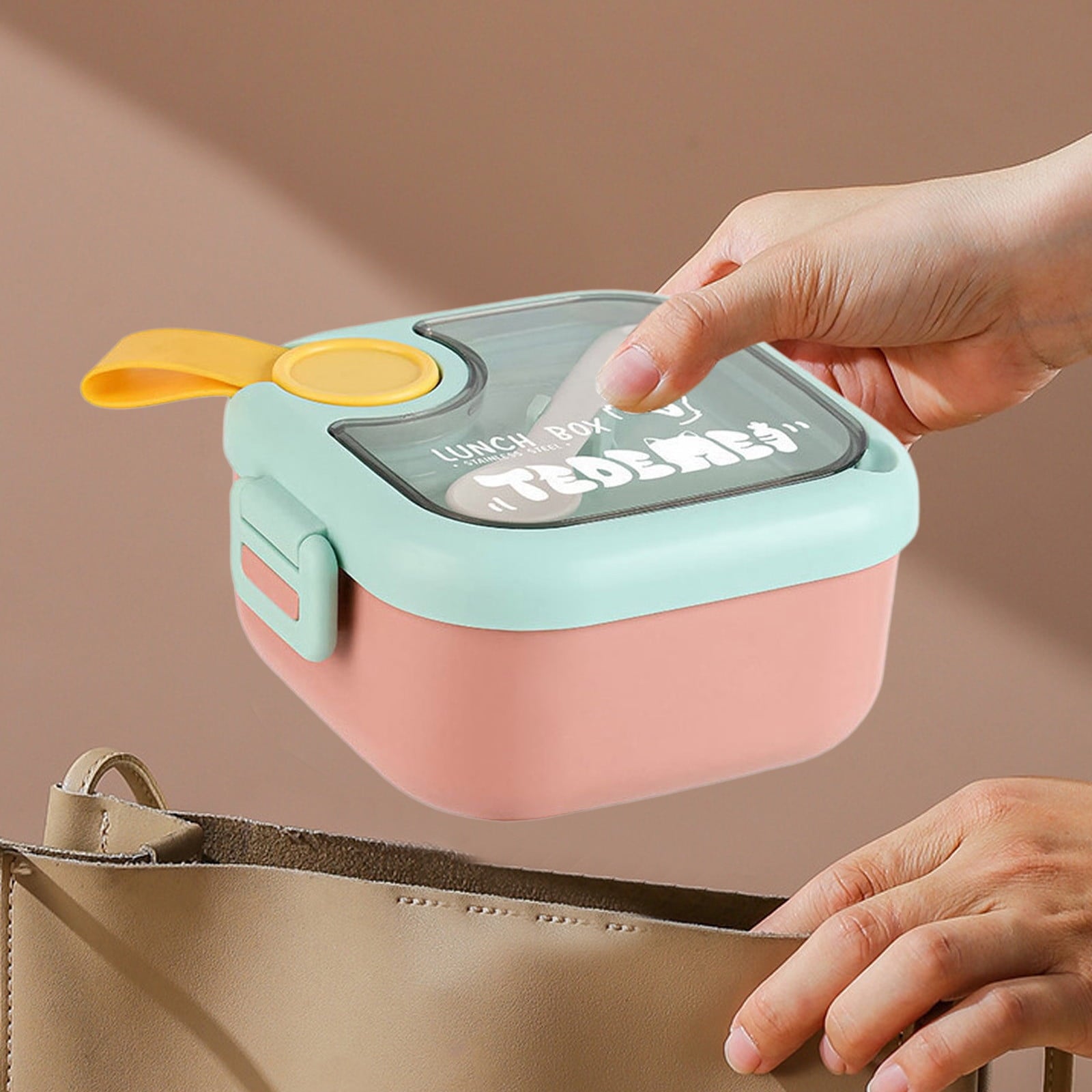Xuniizn Bento Box Adult Lunch Box, Containers for Adults Men Women, Lunchable Food Container with Utensils, Sauce Jar, Muffin Liners, Microwave & Dishwasher Safe Pink#1
