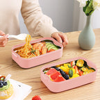 Xuniizn Bento Box Adult Lunch Box, Containers for Adults Men Women, Lunchable Food Container with Utensils, Sauce Jar, Muffin Liners, Microwave & Dishwasher Safe Pink#6