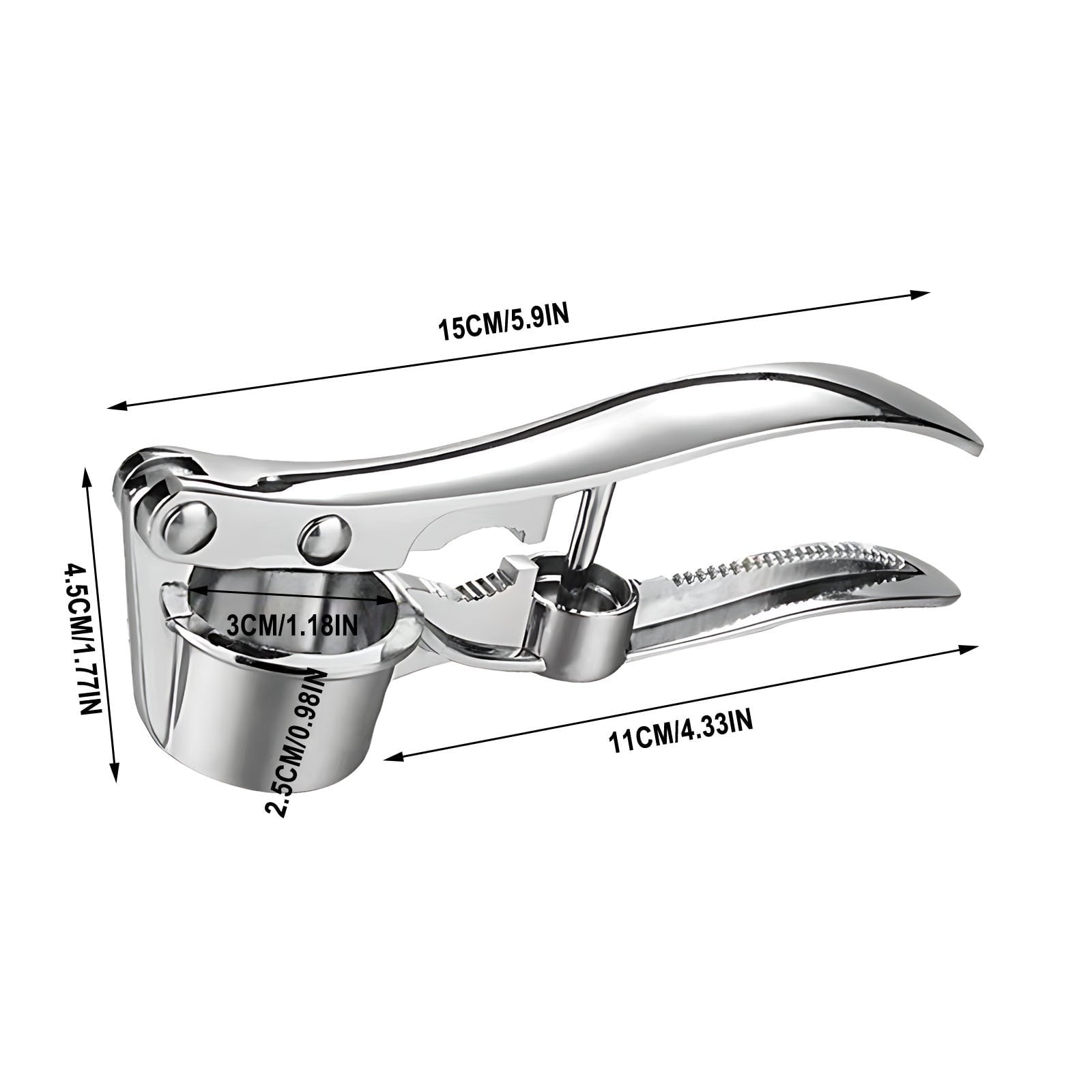 Stainless Steel Garlic Press Rocker, Garlic Mincer With Studs, Heavy Duty Garlic Chopper, Effective Garlic Peeler, Easy to Clean Kitchen Gadget for Minced Garlic, Dishwasher Safe 【500+ bought since yesterday】B