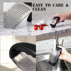 Stainless Steel Garlic Press Rocker, Garlic Mincer With Studs, Heavy Duty Garlic Chopper, Effective Garlic Peeler, Easy to Clean Kitchen Gadget for Minced Garlic, Dishwasher Safe 【Best Seller】D