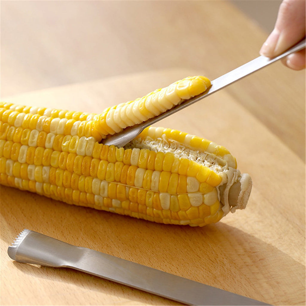 Corn Peeler , Corn Prep Peeler Joochi Stainless Corn Stripping Tool Corn Cobber Remover Tools Cob Corn Stripper Quickly Fresh Silver