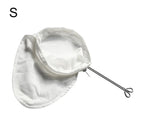 Strainers , 1Reusable Coffee Powder Tea Mesh Filter Bag with Stainless Handle Cotton Cloth Strainer As shown