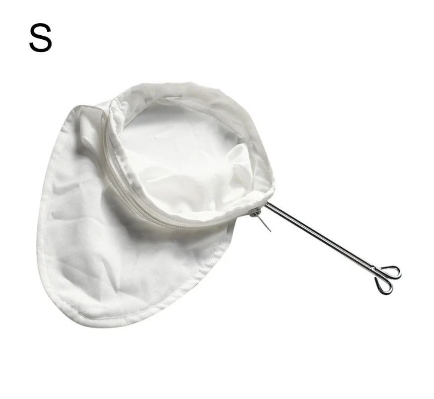 Strainers , 1Reusable Coffee Powder Tea Mesh Filter Bag with Stainless Handle Cotton Cloth Strainer As shown