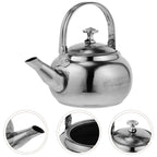 Stainless Steel Whistling Tea Kettle Stovetop Tea Pot Fast Boiling Heat Water Tea Pot 6.7" x 5.5" x 4.3" Silver