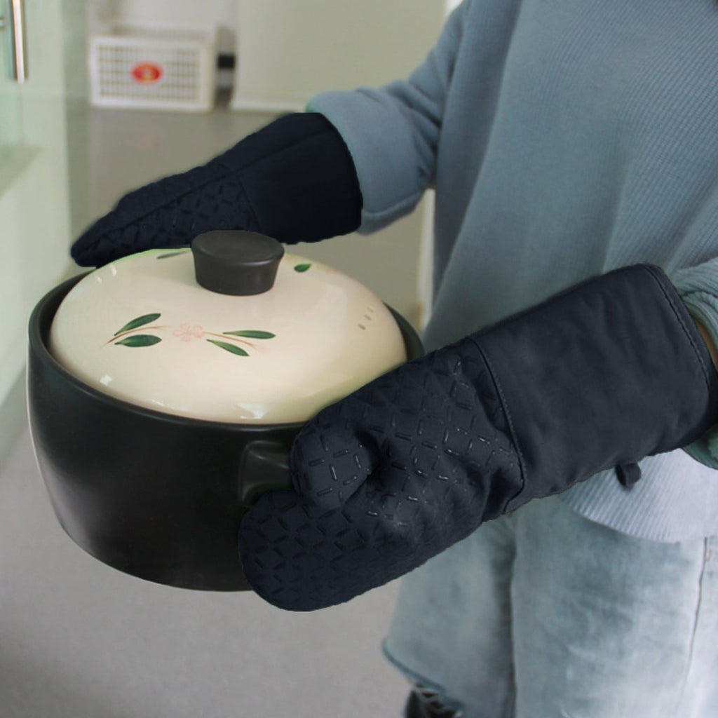 Oven Mitts ! Microwave Silicone Insulation Gloves Thickened Anti-Slip Kitchen Oven Baking Anti-Scalding Gloves, Include 1 Heat Resistant Oven Mitt Silicone Oven Mitt AS shown