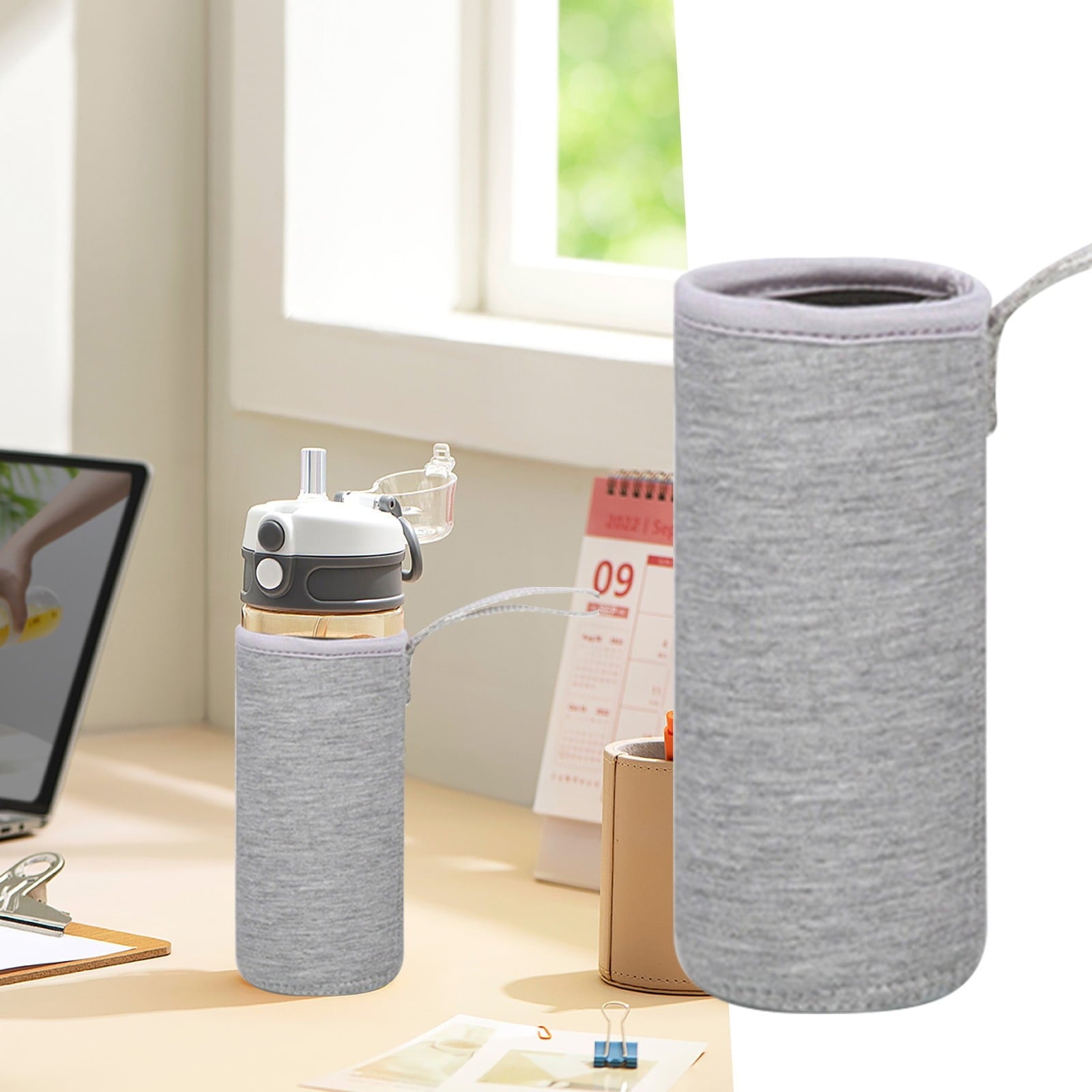School SuppliesCup Holder Grey, Neoprene Insulated Collapsible Drink Bottle Covers Multi Color (Include: 1*Cup Holder)  Sale Grey