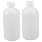 Masteelf 2Pcs Chemical Container Bottle Transparent HDPE Polyethylene Plastic 500ml 17.0X7.7X7.7in