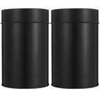 SWETRACE Small Metal Container Tea Canister Tinplate Black 2Pcs 4.72x2.95x2.95in