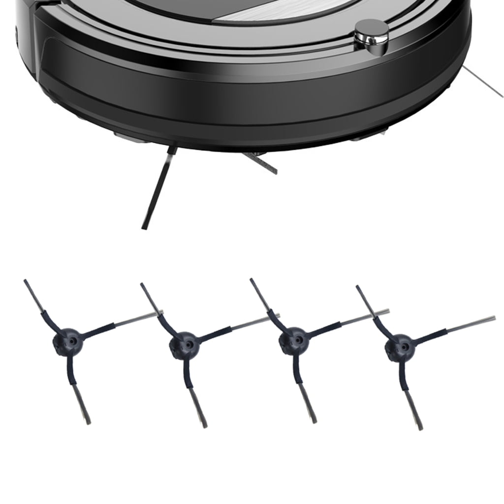 Pack of 4 High Efficiency Side Brushes Easy Installation Sweeper Parts Corner Cleaning Brushes for Robotic Vacuum