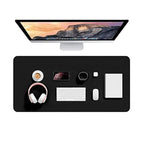 Leather Desk Pad Protector, Office Desk Mat, Large Mouse Pad, Non-Slip PU Leather Desk Blotter, Laptop Desk Pad, Waterproof Desk Writing Pad for Office and Home, 31.5x15.7 31.5" x 15.7" Pink