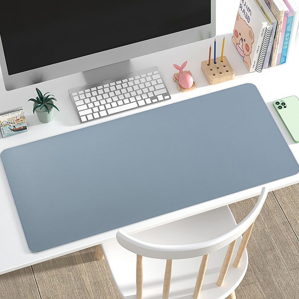 Leather Desk Pad Protector, Office Desk Mat, Large Mouse Pad, Non-Slip PU Leather Desk Blotter, Laptop Desk Pad, Waterproof Desk Writing Pad for Office and Home, 31.5x15.7 31.5" x 15.7" Sky Blue