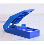 3-in-1 Pill Crusher and Pill Cutter with Storage Compartment for Tablets, Pill Grinder Fine Powder, Pill Cutter Splitter for Small or Large Pills, 1.57x2.36 3.35" x 1.26" x 0.79" Blue