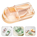 3-in-1 Pill Crusher and Pill Cutter with Storage Compartment for Tablets, Pill Grinder Fine Powder, Pill Cutter Splitter for Small or Large Pills, 1.57x2.36 3.23" x 1.46" x 0.98" Green