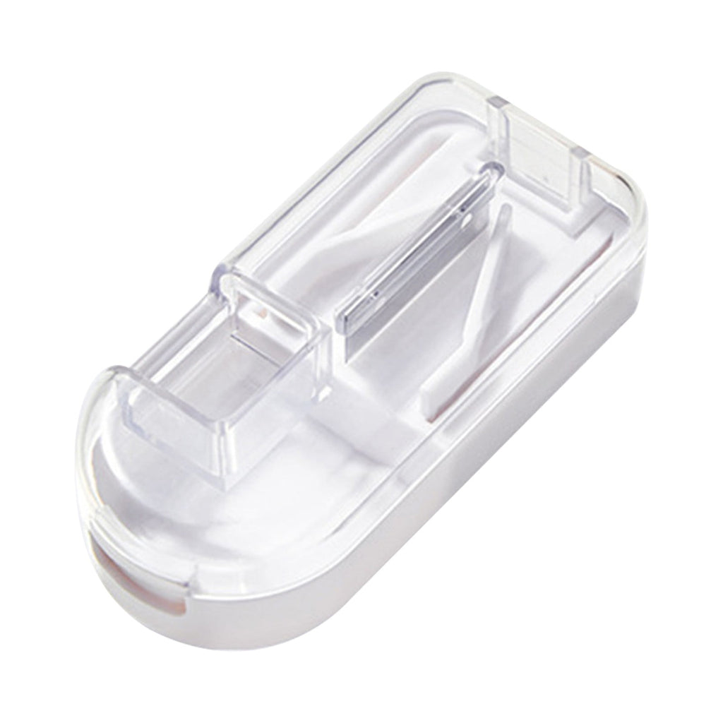 3-in-1 Pill Crusher and Pill Cutter with Storage Compartment for Tablets, Pill Grinder Fine Powder, Pill Cutter Splitter for Small or Large Pills, 1.57x2.36 3.23" x 1.46" x 0.98" White