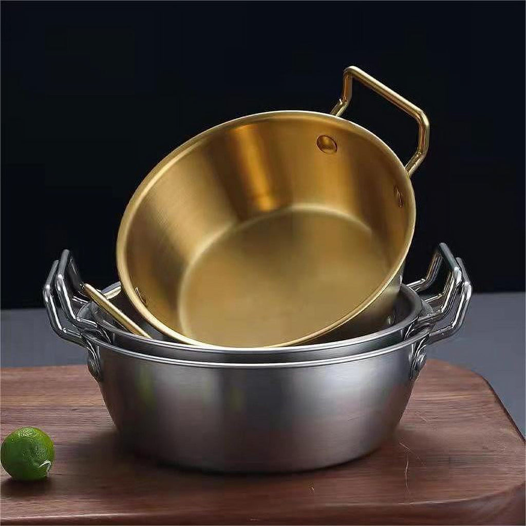 Stainless Steel Soy Sauce Dishes,Sauce Dish Metal Popcorn Pot reusable,Golden Dipping Bowl with Handle Individual Round Seasoning Bowls Serving Dishes for Sushi,Side Dishes,Dessert,Tomato Sauce silvery 17cm