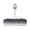 Floor Scrub Brush with Long Handle,2 in 1 Stiff Bristle Brush & Squeegee Broom for Floor,Bathroom,Tile,Wall Cleaning Tool,Push Scrubber for Shower,Deck,Garage A