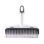 Floor Scrub Brush with Long Handle,2 in 1 Stiff Bristle Brush & Squeegee Broom for Floor,Bathroom,Tile,Wall Cleaning Tool,Push Scrubber for Shower,Deck,Garage A