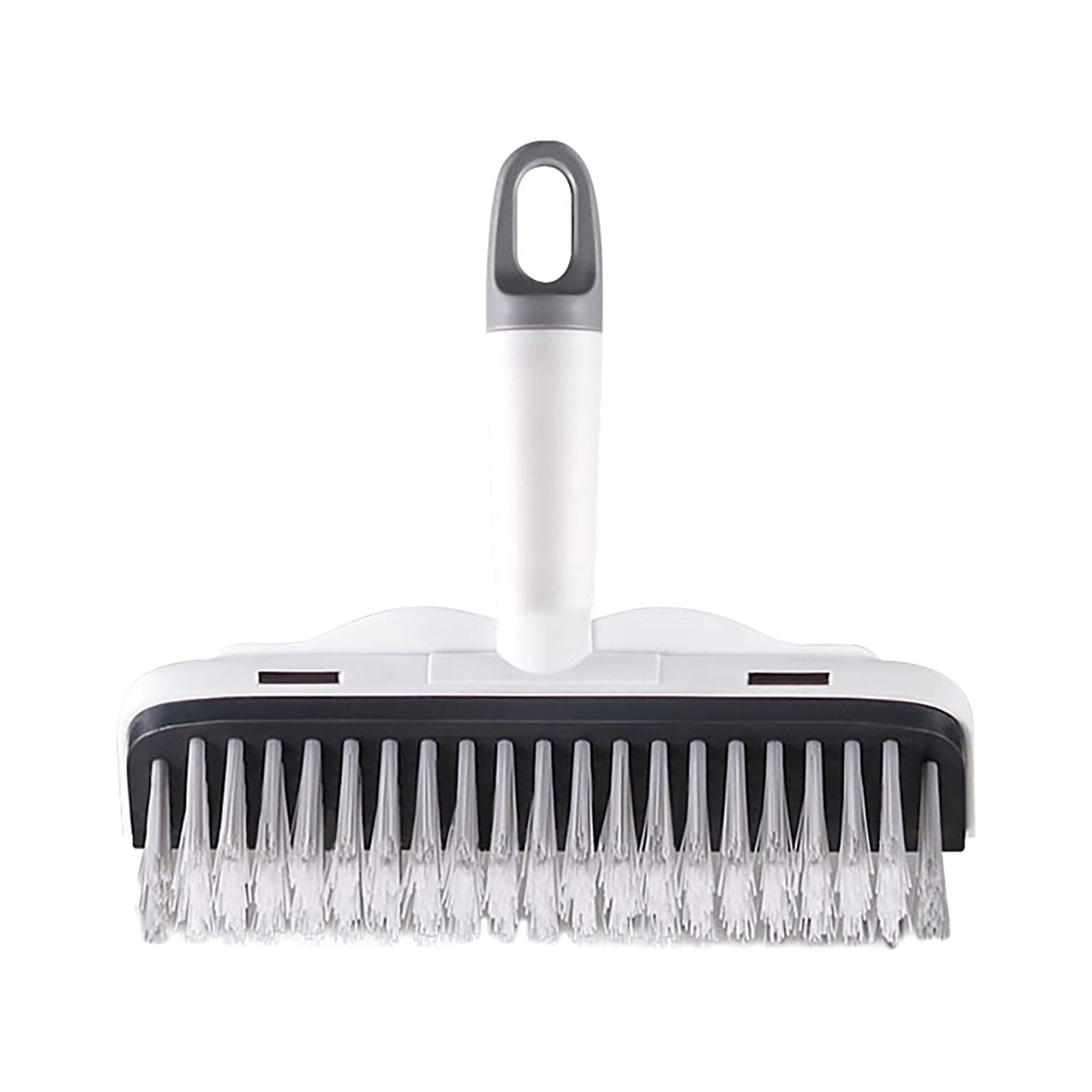 Floor Scrub Brush with Long Handle,2 in 1 Stiff Bristle Brush & Squeegee Broom for Floor,Bathroom,Tile,Wall Cleaning Tool,Push Scrubber for Shower,Deck,Garage A