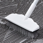Floor Scrub Brush with Long Handle,2 in 1 Stiff Bristle Brush & Squeegee Broom for Floor,Bathroom,Tile,Wall Cleaning Tool,Push Scrubber for Shower,Deck,Garage A