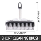 Floor Scrub Brush with Long Handle,2 in 1 Stiff Bristle Brush & Squeegee Broom for Floor,Bathroom,Tile,Wall Cleaning Tool,Push Scrubber for Shower,Deck,Garage A
