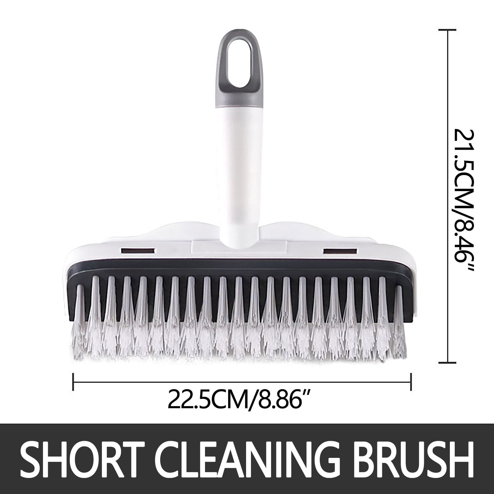 Floor Scrub Brush with Long Handle,2 in 1 Stiff Bristle Brush & Squeegee Broom for Floor,Bathroom,Tile,Wall Cleaning Tool,Push Scrubber for Shower,Deck,Garage A