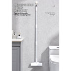 Floor Scrub Brush with Long Handle,2 in 1 Stiff Bristle Brush & Squeegee Broom for Floor,Bathroom,Tile,Wall Cleaning Tool,Push Scrubber for Shower,Deck,Garage B