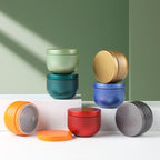 Tea Box - Portable Mini Tea Caddy, Large Tea Storage Container, Small Round Tin Coffee Caddy
