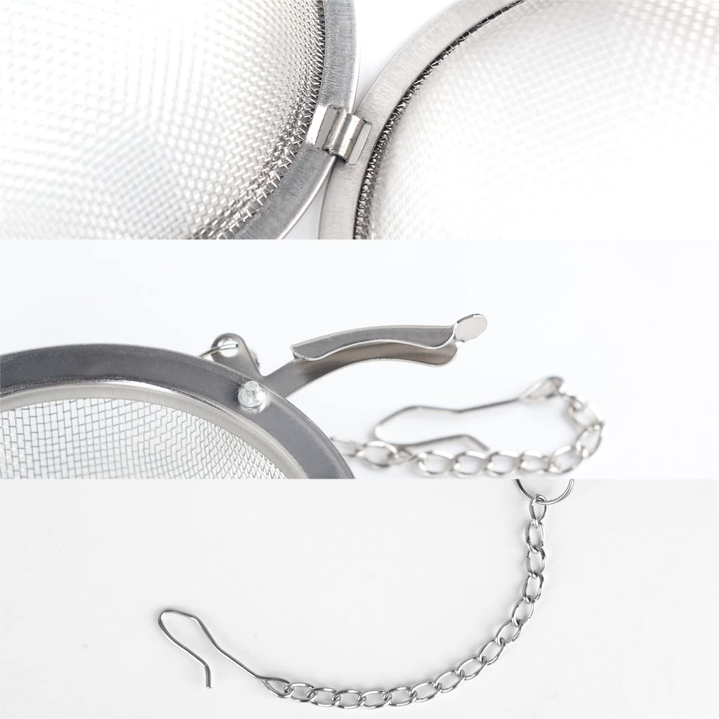 Stainless Steel Tea Egg - Loose Tea Filter - Tea Strainer - Tea Ball - Herb Ball - Spice Filter - Tea Infuser - Reusable Tea Bag - Kitchen Accessories - Gift for Tea Lover - Dishwasher Safe - Teapot Filter - Silver - 2 Pieces