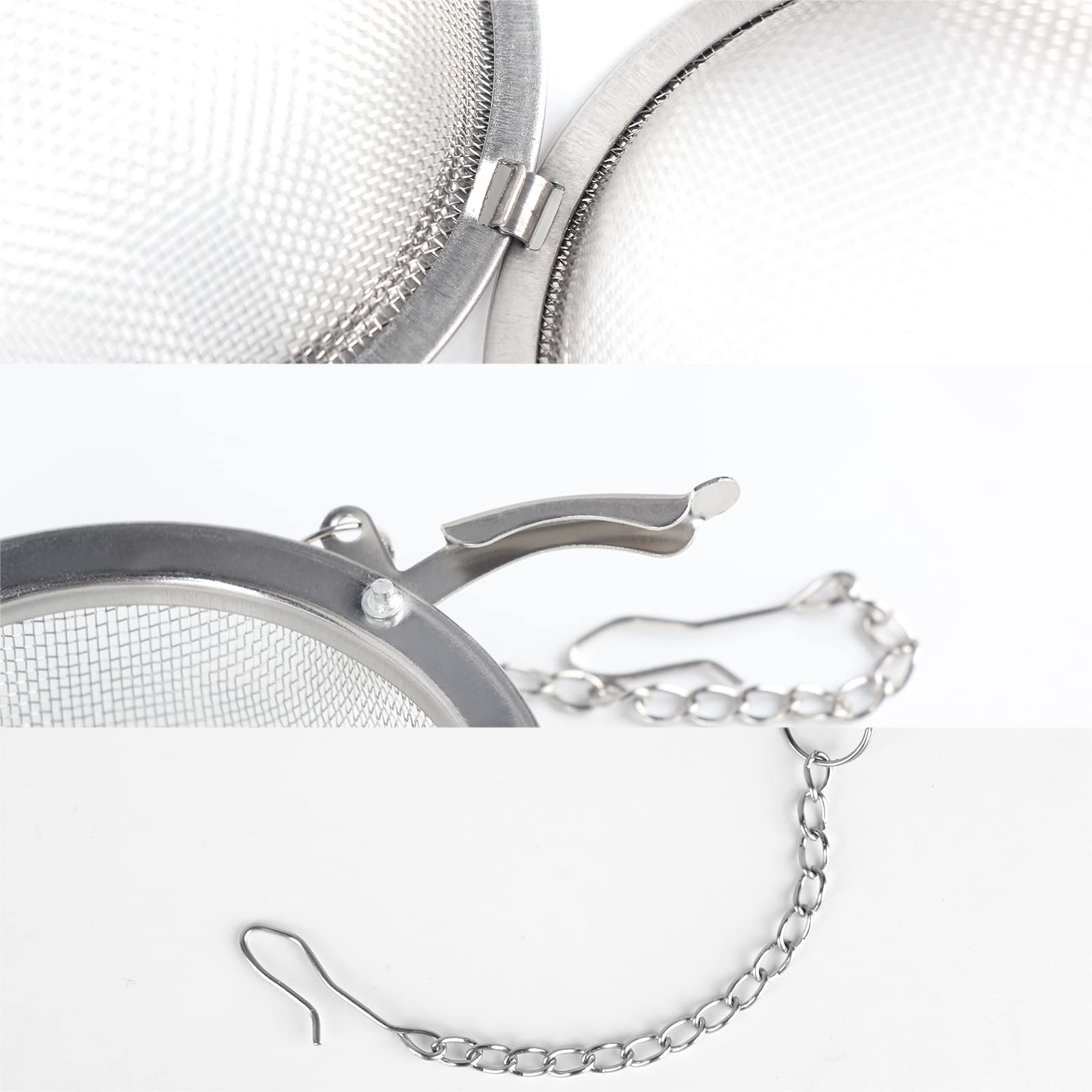 Stainless Steel Tea Egg - Loose Tea Filter - Tea Strainer - Tea Ball - Herb Ball - Spice Filter - Tea Infuser - Reusable Tea Bag - Kitchen Accessories - Gift for Tea Lover - Dishwasher Safe - Teapot Filter - Silver - 2 Pieces