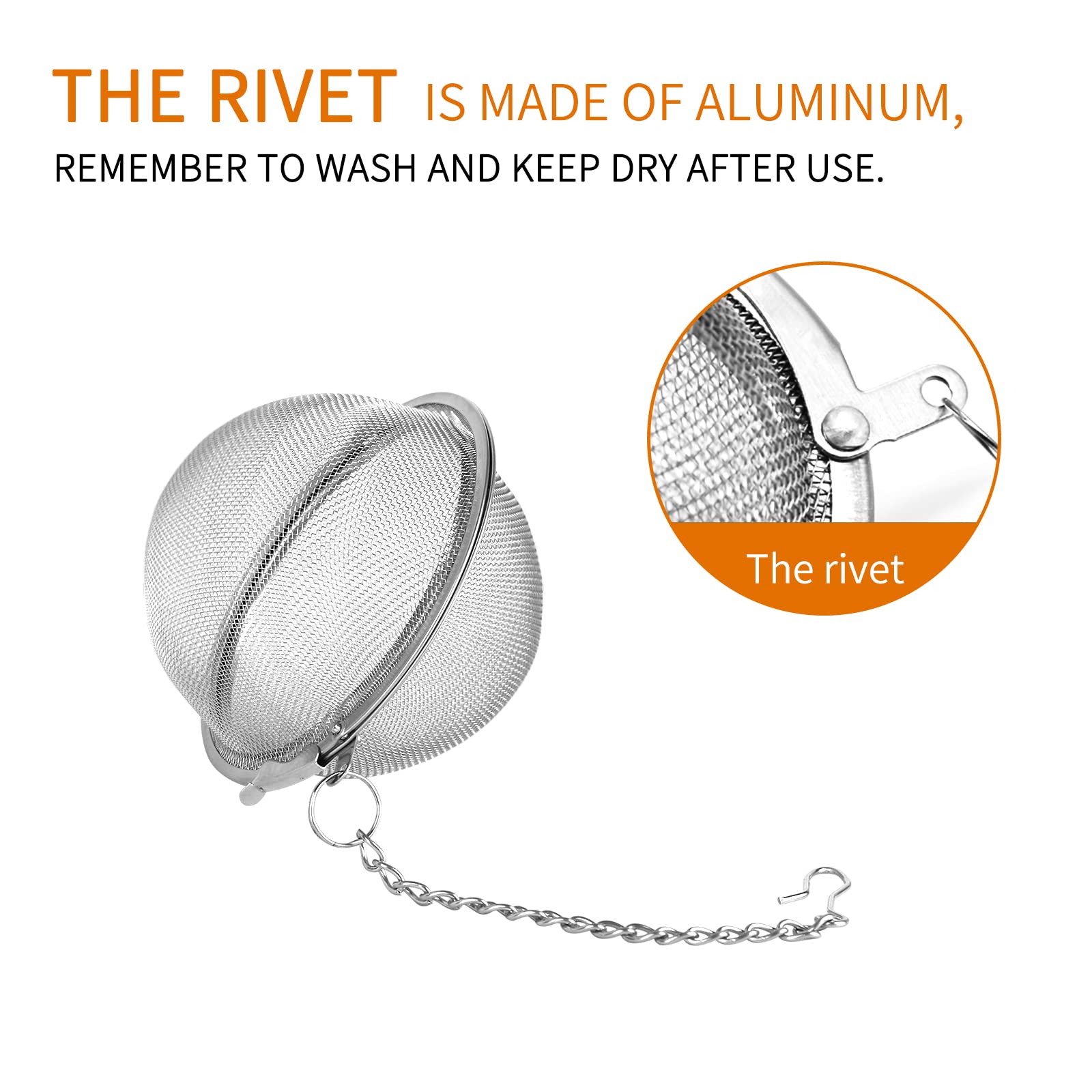 Stainless Steel Tea Egg - Loose Tea Filter - Tea Strainer - Tea Ball - Herb Ball - Spice Filter - Tea Infuser - Reusable Tea Bag - Kitchen Accessories - Gift for Tea Lover - Dishwasher Safe - Teapot Filter - Silver - 2 Pieces