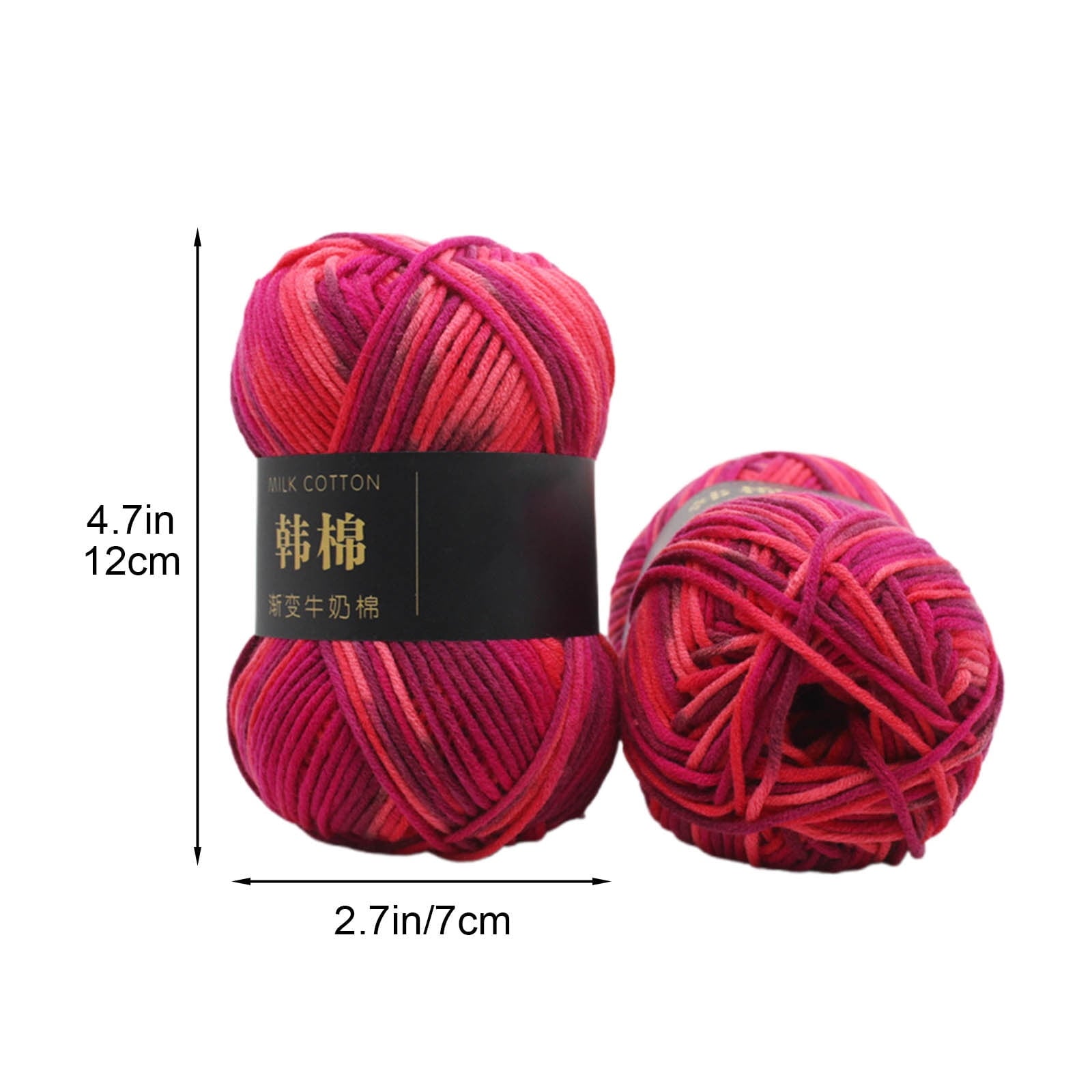 Cotton Yarn - Multicolor Rainbows Yarn,50 gram Skeins,26 Colors Available,7 Strands Of Combed Milk Cotton Crocheting Yarn for Knitting,Crochet,Weaving,Arts & Crafts - Fiesta #M - Rose