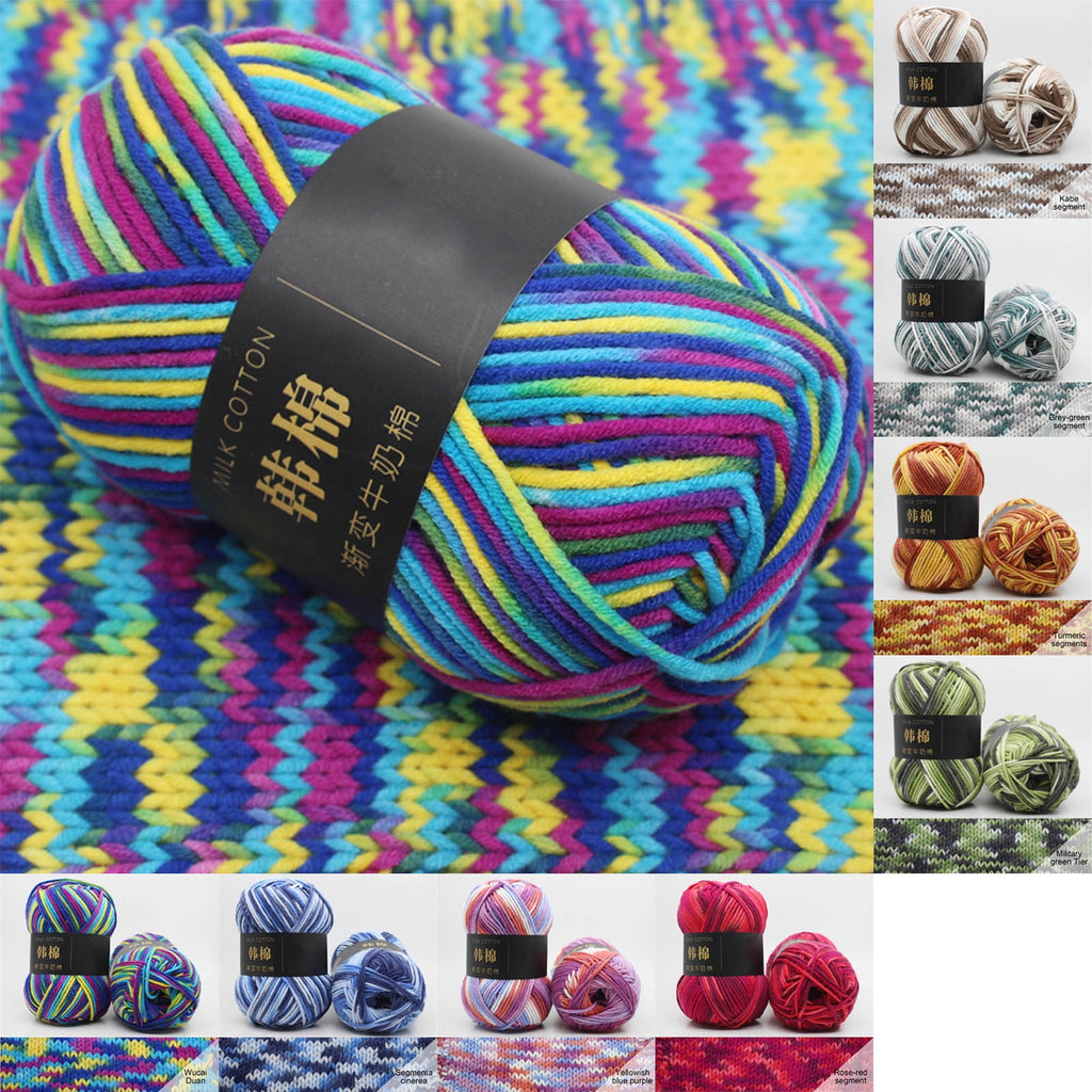 Cotton Yarn - Multicolor Rainbows Yarn,50 gram Skeins,26 Colors Available,7 Strands Of Combed Milk Cotton Crocheting Yarn for Knitting,Crochet,Weaving,Arts & Crafts - Fiesta #M - Rose
