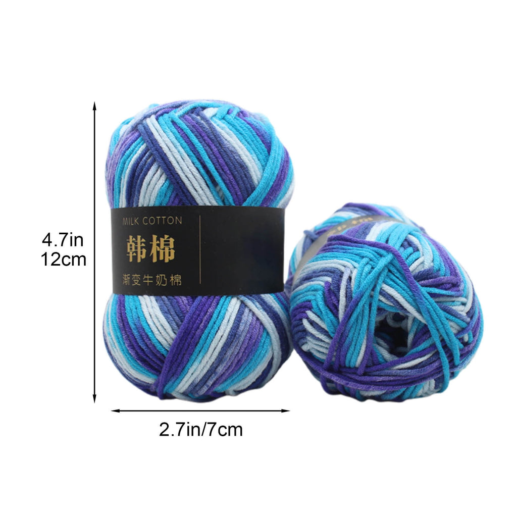 Cotton Yarn - Multicolor Rainbows Yarn,50 gram Skeins,26 Colors Available,7 Strands Of Combed Milk Cotton Crocheting Yarn for Knitting,Crochet,Weaving,Arts & Crafts - Fiesta #R - Blue Purple